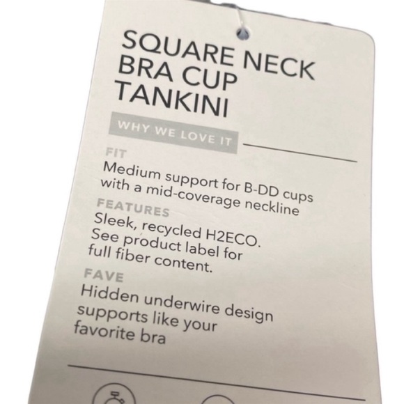 ATHLETA Boho Beachy Square Neck Bra Cup Tankini Swimsuit Tank Bathing Suit - Picture 6 of 7